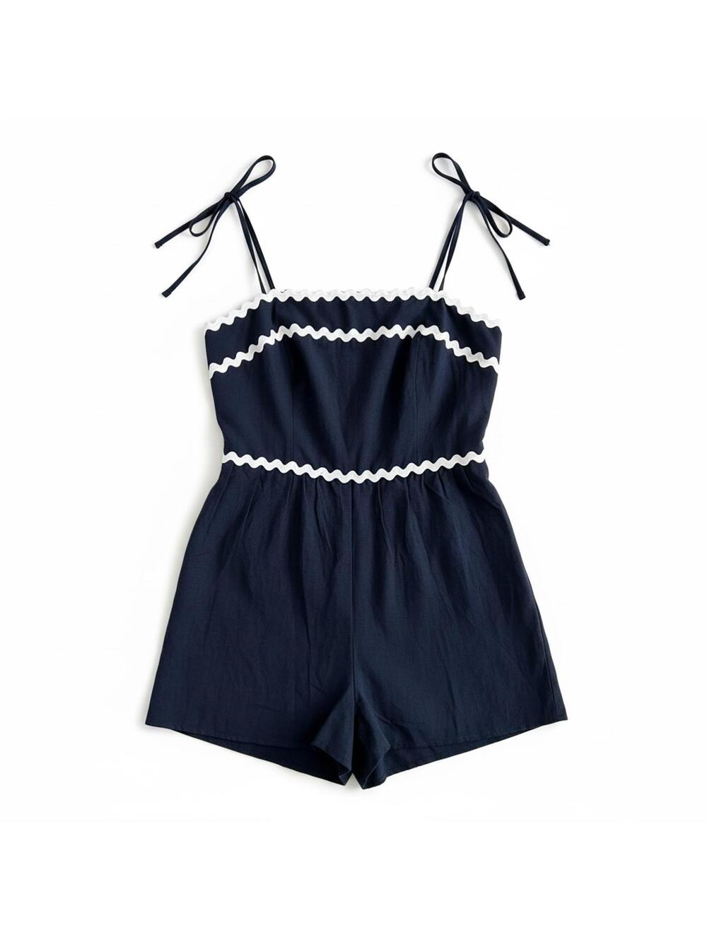 Trixxi Navy Tie Strap Romper Lined Summer Playsuit Women M